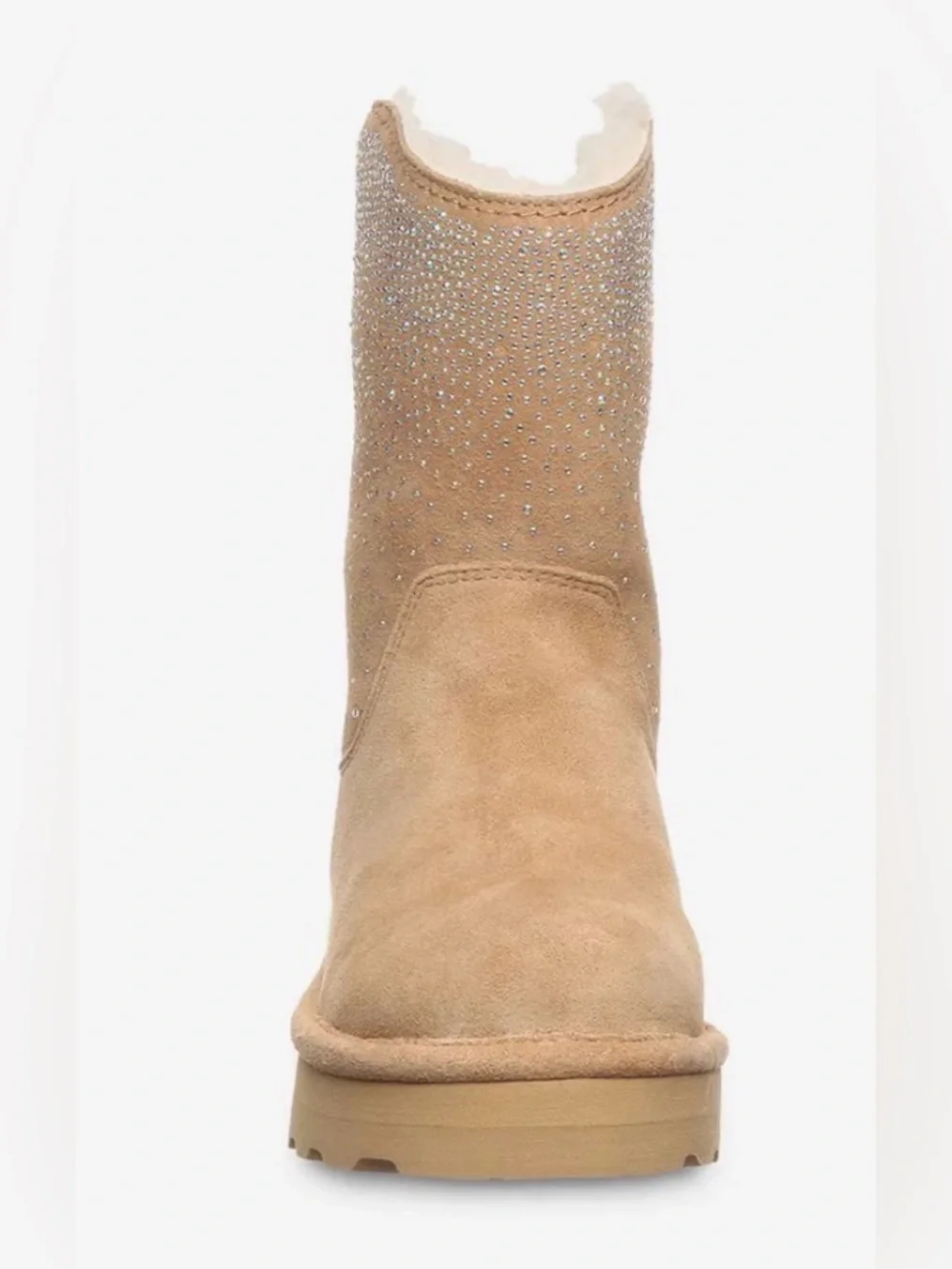 BearPaw Tan Suede Mid-Calf Boot with Sparkle Studs size 7 BNWT